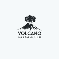 simple volcano logo design inspirations.Simple illustration of volcano mountain vector logo for web design - obrazy, fototapety, plakaty