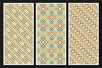 Vintage vertical card pattern set