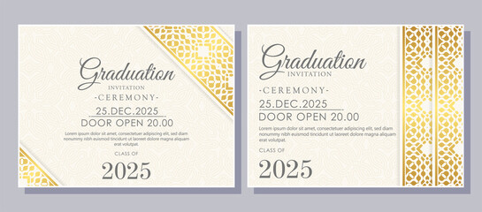 Elegant graduation invitation template with ornamental border