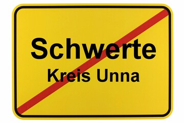 Illustration eines Ortsschildes der Stadt Schwerte an der Ruhr