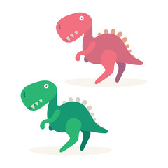 Obraz premium Cute dinosaur abstract illustration. Dinosaur cartoon character illustration. Part of set.