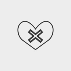 Heart broken vector icon illustration sign 