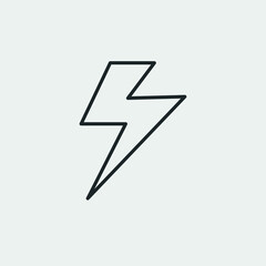 Lightening vector icon solid grey