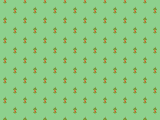 Pixel 8 bit green apple core background - high res seamless pattern