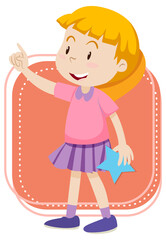 Little girl on white background