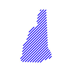 New Hampshire tech digital logo vector icon. New Hampshire map outline.