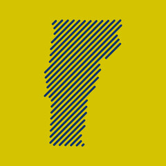 Vermont tech digital logo vector icon. Vermont map outline.