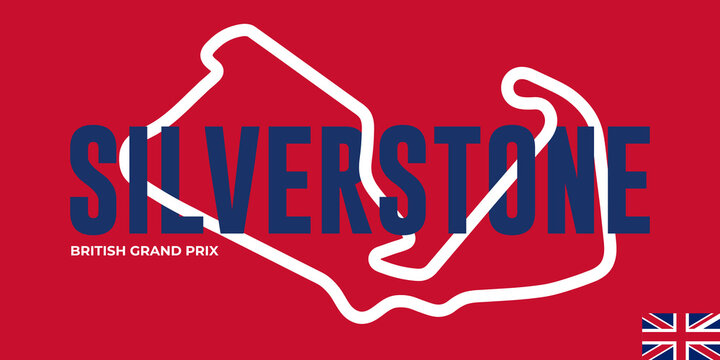 Silverstone grand prix race track. circuit for motorsport and autosport. Vector illustration.