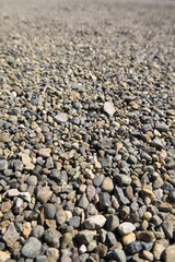 寺境内の駐車場の小石