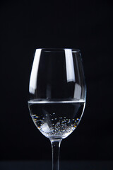 A glass of mineral water on the table