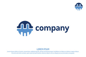 electric socket logo. Electric Plug Logo Template, Simple Flat Icon of electric,energy,plug.