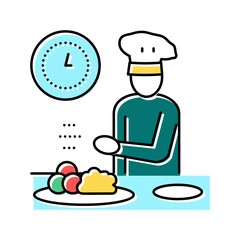 chef cooking color icon vector illustration