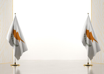 Horizontal frame and border with Cyprus flag