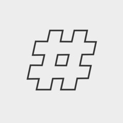 Hashtag vector icon illustration sign
