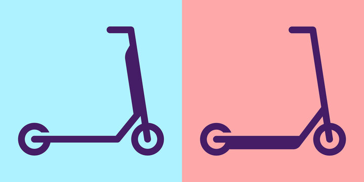 Electric scooter minimalism logo vector icon illustration