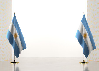 Horizontal frame and border with Argentina flag