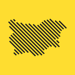Bulgaria tech digital logo vector icon. Bulgaria map outline.