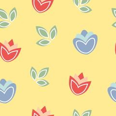 Flower summer pattern, seamless background