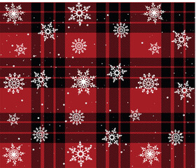 vector snowy snowflake flakes seamless pattern winter pattern red background Plaid, plaid pattern vector background