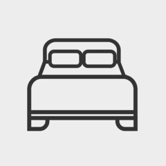 Bed vector icon illustration sign
