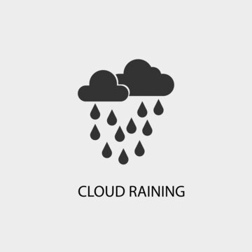 Cloud rain vector icon illustration sign