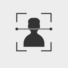 Face scan vector icon illustration sign