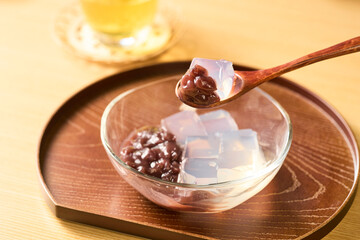あんみつとお茶