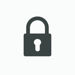Lock protection, security, padlock icon vector isolated