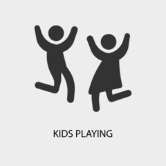 Kids playing vector icon illustration sign