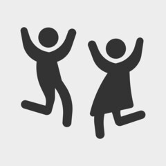 Kids playing vector icon illustration sign