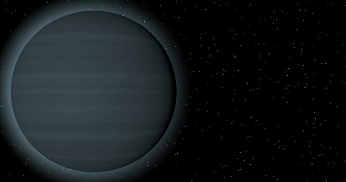 The gray virtual planet is spinning. Abstract space of the cosmos.