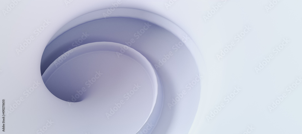 Poster Abstract wide purple swirl background with mock up place. Design and creativity concept. 3D Rendering.