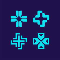 Obraz premium Modern professional icon cross in pharmacy industry