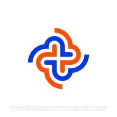 Modern professional icon cross in pharmacy industry