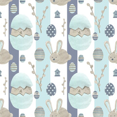 Easter. Set of seamless patterns.