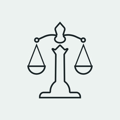 Balance scales vector icon illustration sign