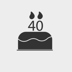anniversary cake vector icon illustration sign 
