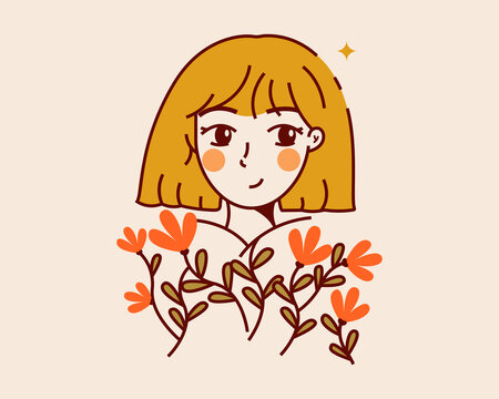 Blonde Flower Girl Icon