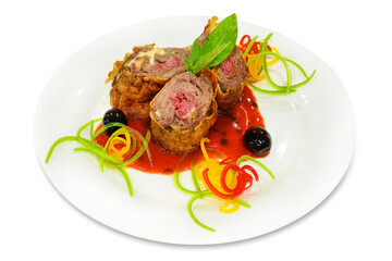 swiss meat on white background 