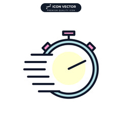 fast time icon symbol template for graphic and web design collection logo vector illustration