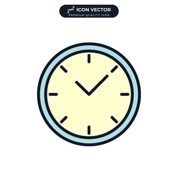 wall clock icon symbol template for graphic and web design collection logo vector illustration