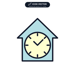 Time House icon symbol template for graphic and web design collection logo vector illustration