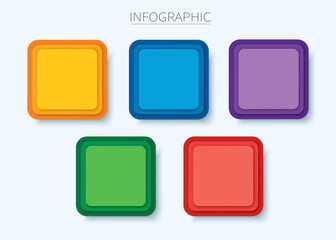 colorful square infographic vector template
