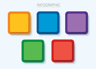 colorful square infographic vector template