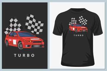 Racing Car vector illustration. For T shirt