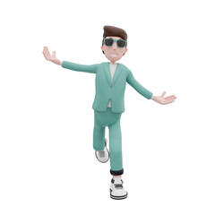 3d rendering businessman have fun pose
