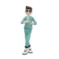 3d rendering businessman have fun pose