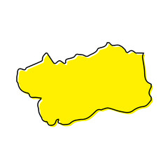 Obraz premium Simple outline map of Aosta Valley is a region of Italy