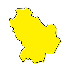 Obraz premium Simple outline map of Basilicata is a region of Italy