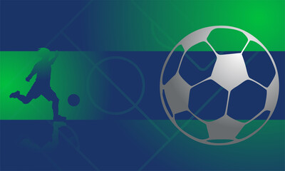 Soccer ball on abstract gradient background vector illustration
